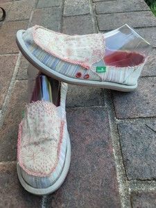 Sanuk Scribble Sidewalk Surfer Women’s Loafer Shoes Multicolor Size 7